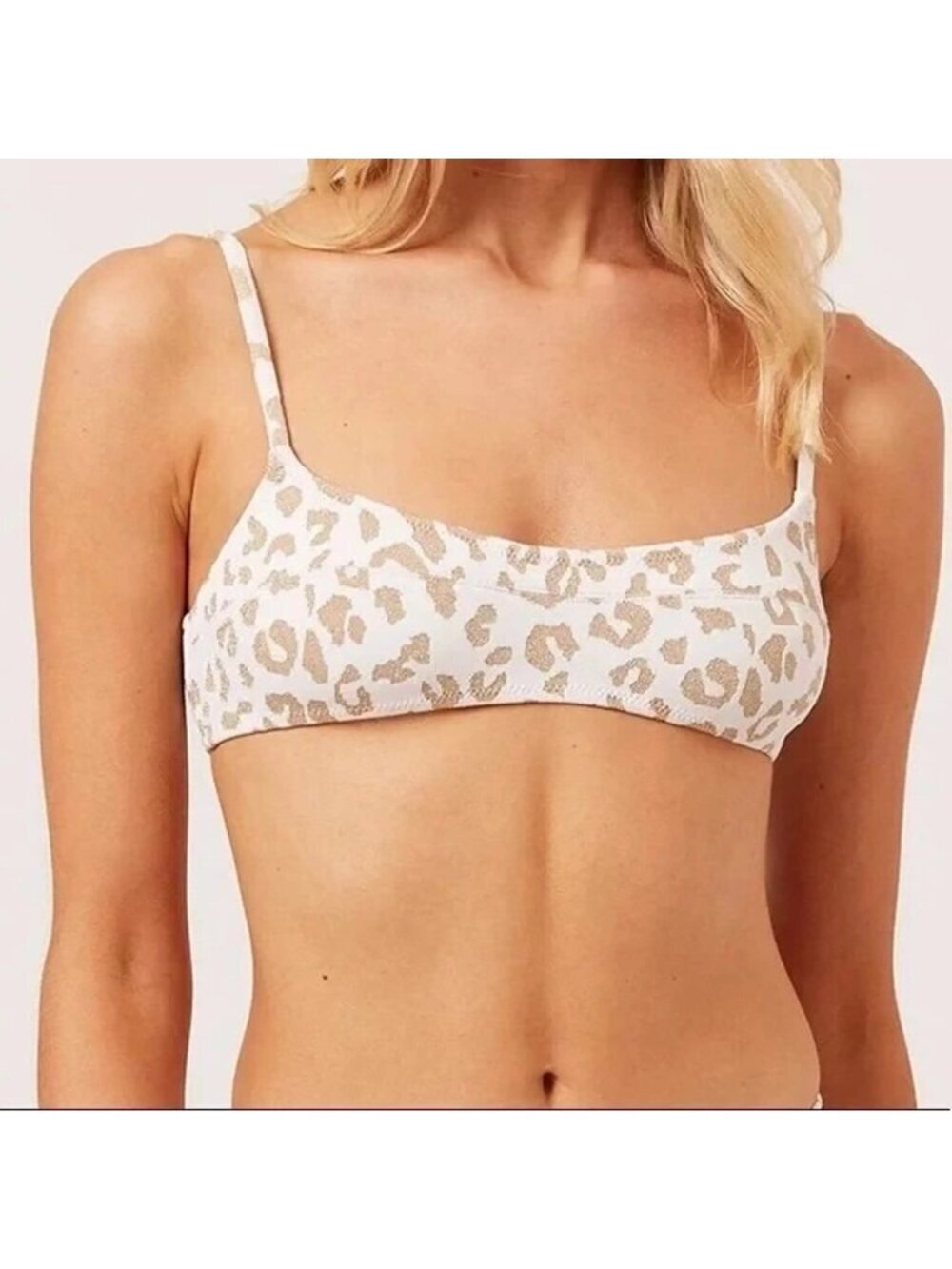 Solid & Striped metallic Cheetah bikini top